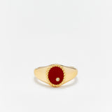 Mini chevaliere ovale ring - rood