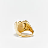 Chevaliere hart ring met rode agaat