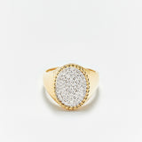 Chevaliere ovale ring met diamant