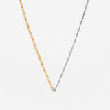 Collier solitaire bicolor