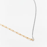 Collier solitaire bicolor