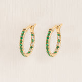 Oorringen met diamant en emerald