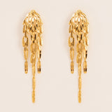 Gold-plated oorbellen dangling leaves