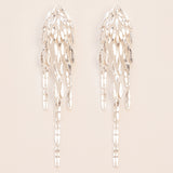 Silver-plated oorbellen dangling leaves