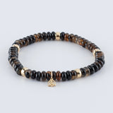 Armband met rookkwarts en 14kt geelgouden bedels