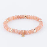 Armband met maansteen en 14kt geelgouden bedels
