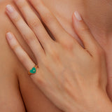Mini Chevaliere hart ring groen