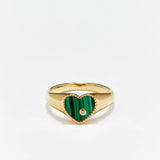 Mini Chevaliere hart ring groen