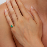 Mini chevaliere ovale ring groen