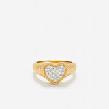 Mini Chevaliere berlingot hart ring met diamant