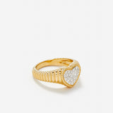 Mini Chevaliere berlingot hart ring met diamant