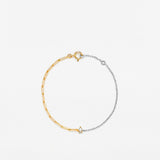 Bicolour armband met peer diamant small