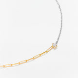 Bicolour armband met peer diamant small