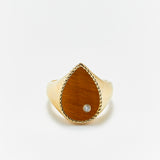 Chevaliere ring peer met tiger eye